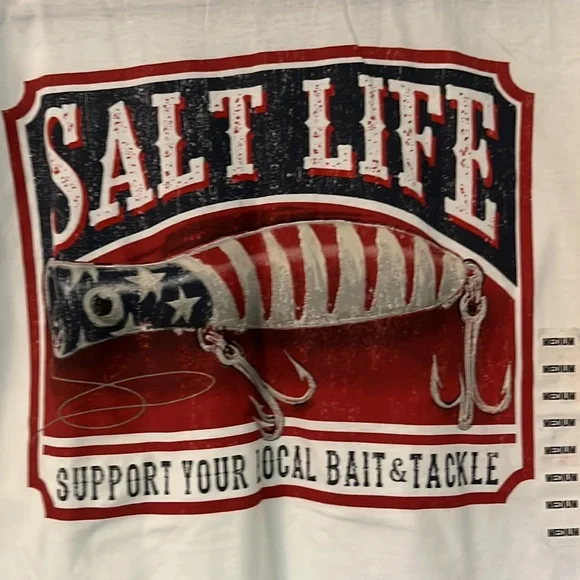 SOLD🧿🧿🧿🧿🧿🧿 NWT🎣SALT LIFE BAIT & TACKLE SUPPORT SZ.MEDIUM - Picture 4 of 5